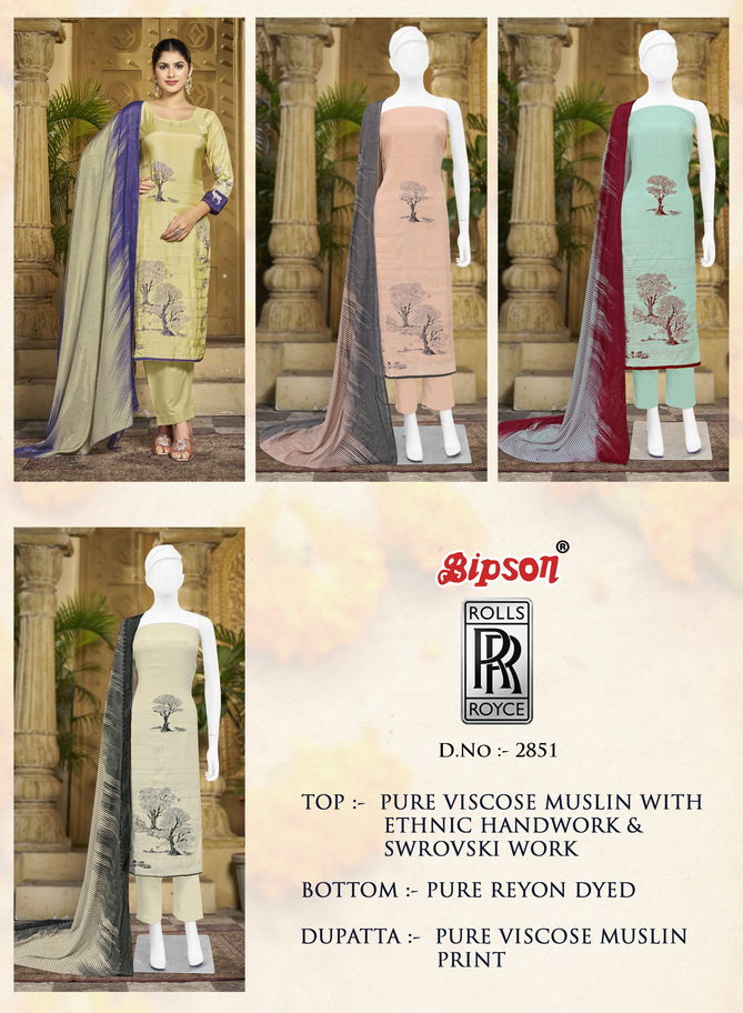 Rolls Royce 2851 By Bipson Viscose Muslin Dress Material Wholesale Price In Surat